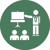 Seminar Glyph Multi Circle Icon vector