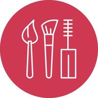 Makeup Brushes Line Multi Circle Icon vector