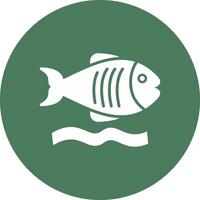 Flounder Glyph Multi Circle Icon vector