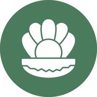 Oyster Glyph Multi Circle Icon vector