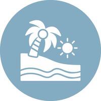 Beach Glyph Multi Circle Icon vector