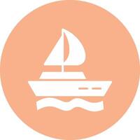 Boat Glyph Multi Circle Icon vector