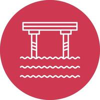 Bridge Line Multi Circle Icon vector