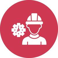 Worker Mask Glyph Multi Circle Icon vector