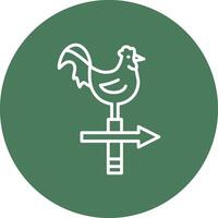 Chicken Line Multi Circle Icon vector