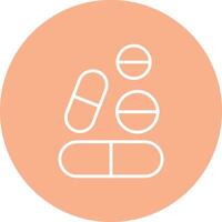 Pills Line Multi Circle Icon vector