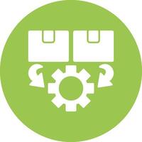 Order Processing Glyph Multi Circle Icon vector