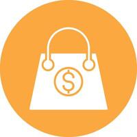 Shopping Bag Glyph Multi Circle Icon vector