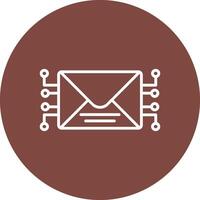 correo línea multi circulo icono vector