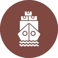 Ship By Sea Glyph Multi Circle Icon vector