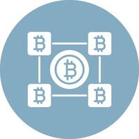 Bitcoin Blocks Glyph Multi Circle Icon vector