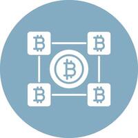 Bitcoin Blocks Glyph Multi Circle Icon vector