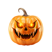 realistisch böse Halloween Kürbis auf isoliert transparent Hintergrund png