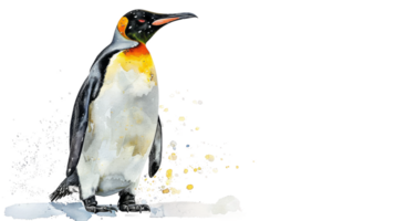 Penguin in Watercolor on isolated Transparent background. Format png