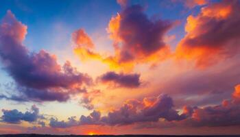 Soft pastel sunset sky clouds photo