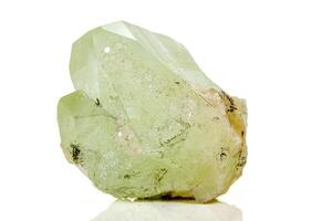 Macro stone mineral Datolite on a white background photo