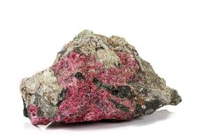 Macro stone Eudialyte mineral on white background photo