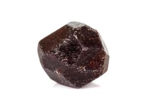 macro mineral stone Garnet, on a white background photo