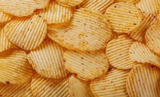 un montón de patata papas fritas, textura foto