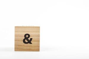 Wooden cubes with the inscription on a white background photo