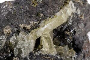 Macro stone Apatite mineral on white background photo