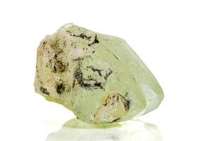 Macro stone mineral Datolite on a white background photo