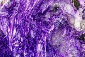 Macro stone Charoite mineral on white background photo