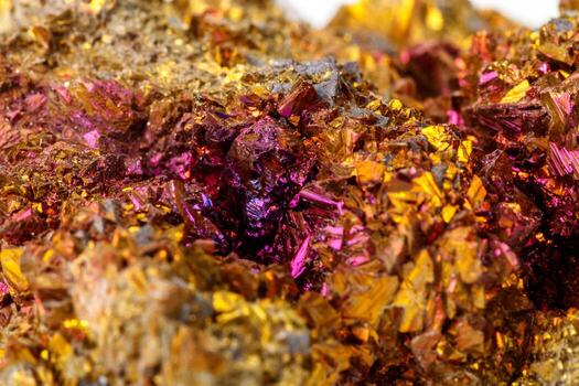 macro mineral Roca calcopirita en un blanco antecedentes foto