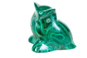 macro mineral stone owl from malachite photo