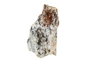macro Roca astrofilita mineral en blanco antecedentes foto