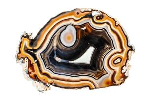 Macro stone Agate mineral on white background photo