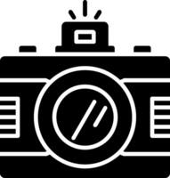 Dslr Camera Glyph Icon Design vector