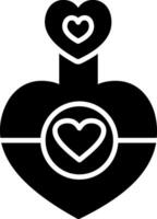 amor poción glifo icono diseño vector