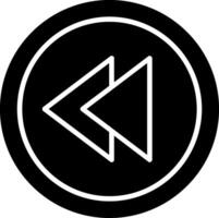 Backward Glyph Icon Design vector