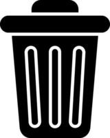 diseño de icono de glifo de cubo de basura vector
