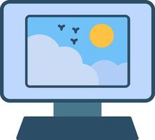 Monitor Flat Icon Design vector