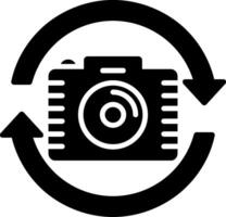 cambiar cámara glifo icono diseño vector