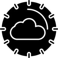 nube informática glifo icono diseño vector