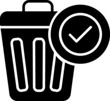 Waste Bin Glyph Icon Design vector