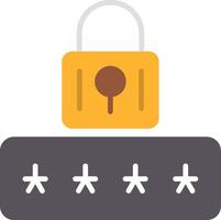 Password Flat Icon Design vector