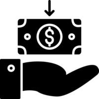 Receive Money Glyph Icon Design vector