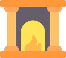 Fireplace Flat Icon Design vector