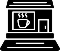 café tienda glifo icono diseño vector