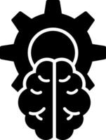 diseño de icono de glifo de cerebro vector