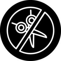 No Scissors Glyph Icon Design vector