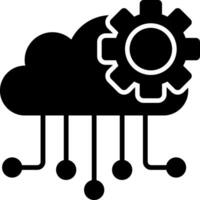 Cloud Computing Glyph Icon Design vector