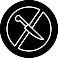 No cuchillo glifo icono diseño vector