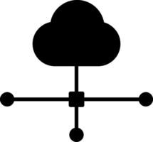 nube conexión glifo icono diseño vector