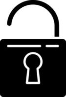 Door Lock Glyph Icon Design vector