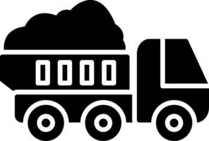 Dumper Truck Glyph Icon Design vector